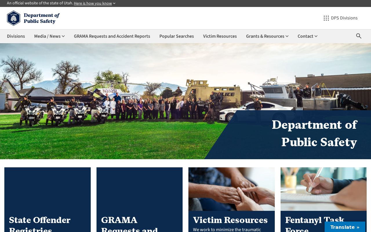 Carbon County sex offender registry entry through Utah DPS
